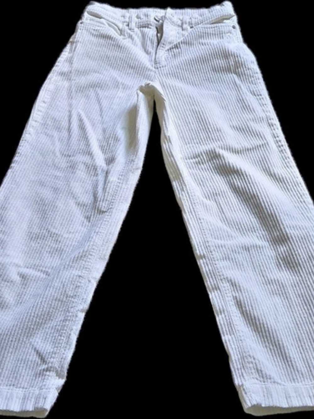 Lands End Wide Leg Corduroy Pants in Winter White